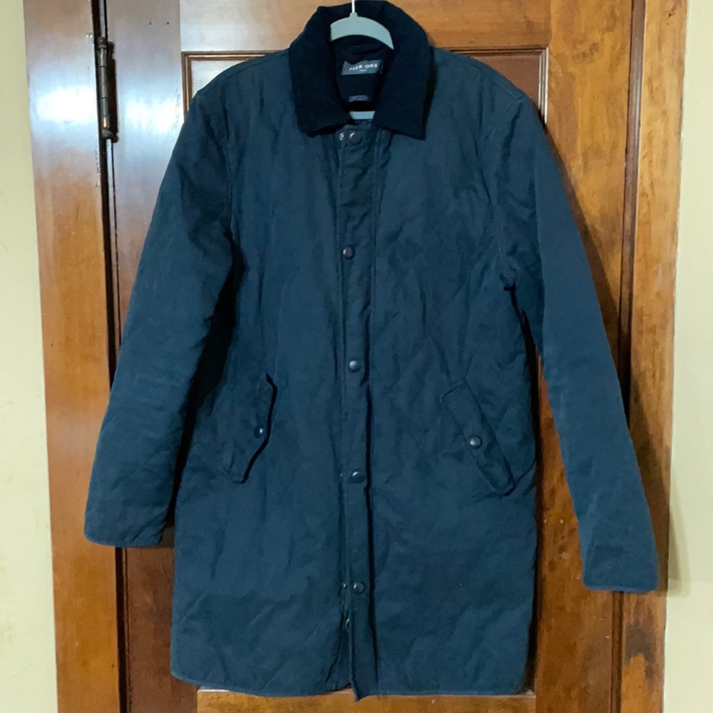 Pier One casual brand men’s large trench coat type coat , quilted lining warm🛍